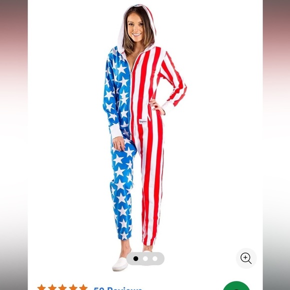 NWT Tipsy Elves American Flag Jumpsuit - Picture 2 of 5